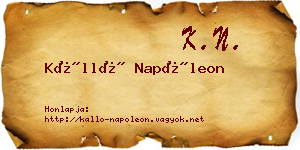 Kálló Napóleon névjegykártya